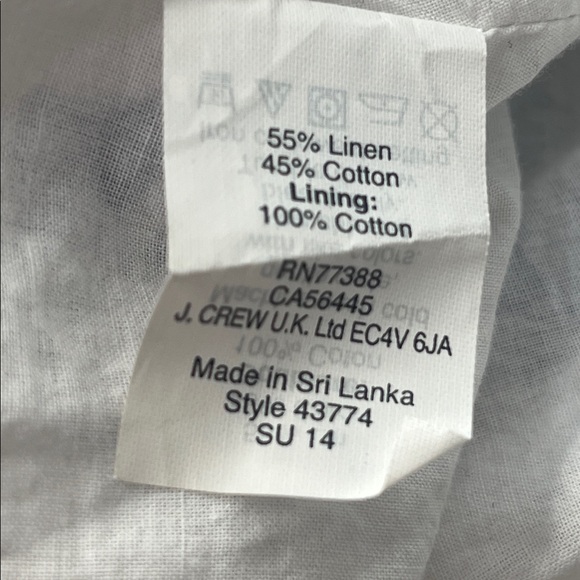 J.Crew Striped Blue and White Linen Cotton Blend Dress Sz 4 - Picture 7 of 8